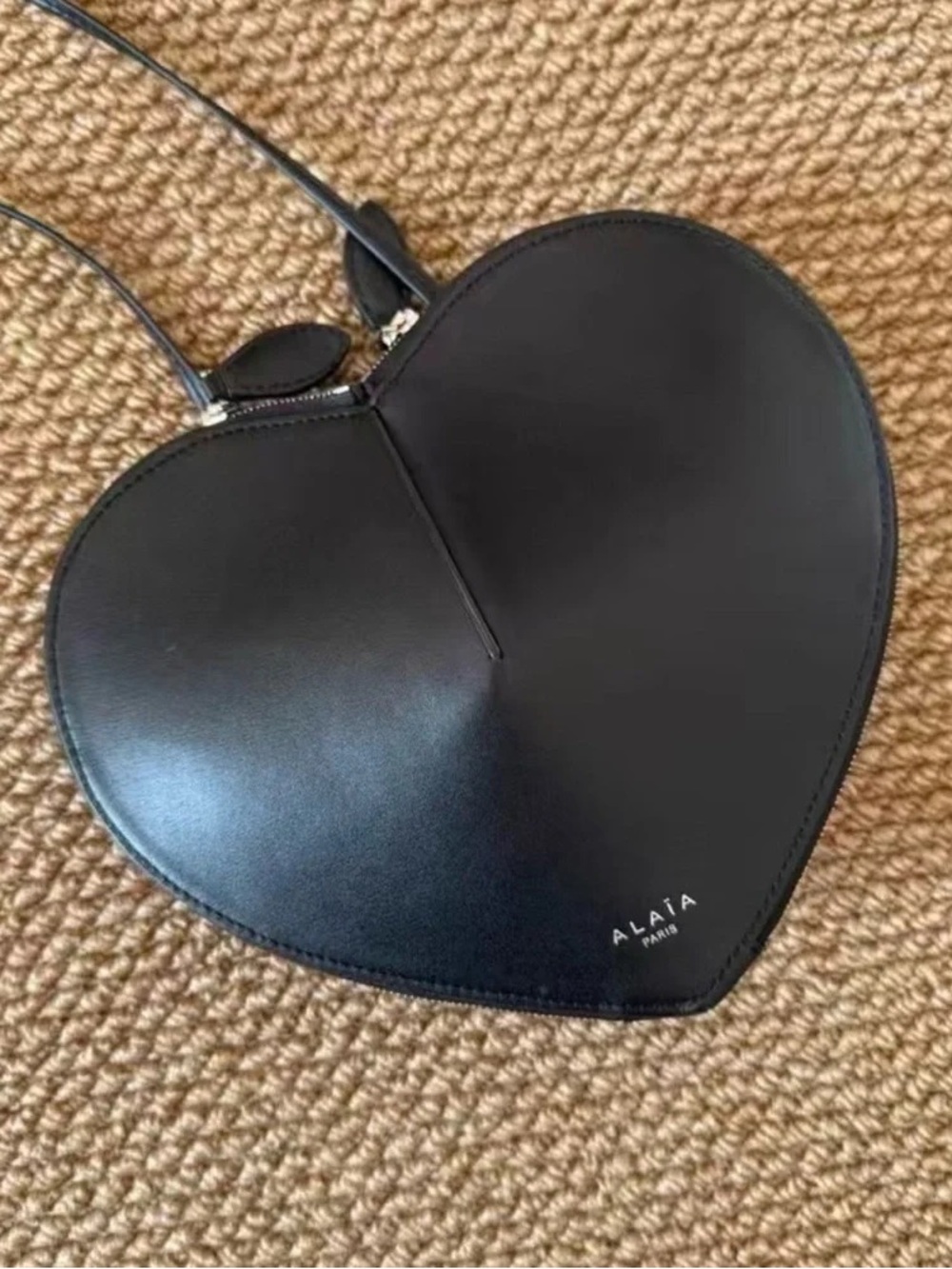 Alaïa Black Heart-Shaped Leather Top Handle Bag